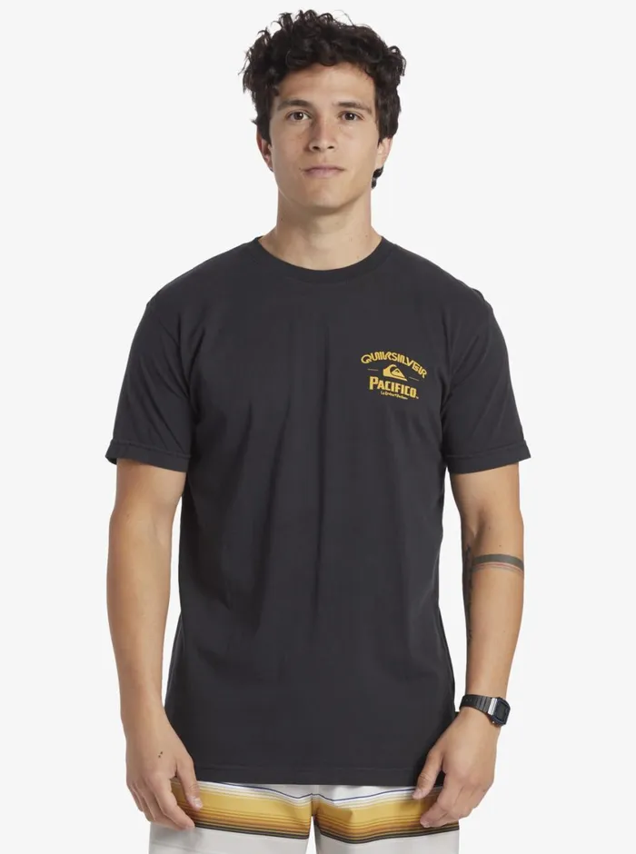 Quiksilver X Pacifico Straight Shooter TShirt Tarmac Mens Tees