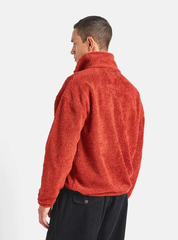 Ramsay Quarter Zip In Orange Mountain Fleece Men Universal Works Fleece