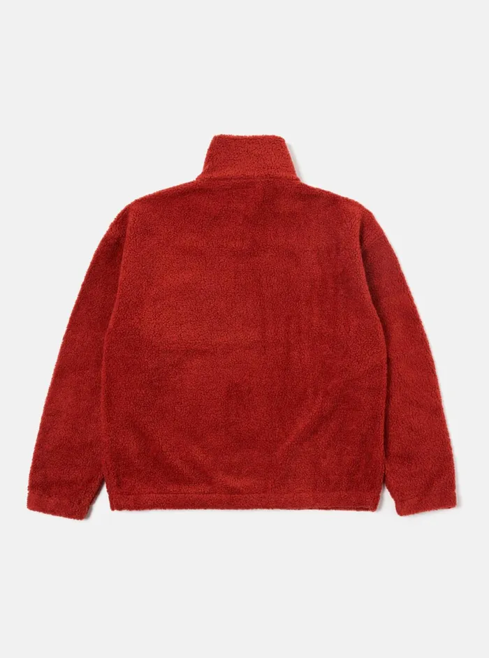 Ramsay Quarter Zip In Orange Mountain Fleece Men Universal Works Fleece