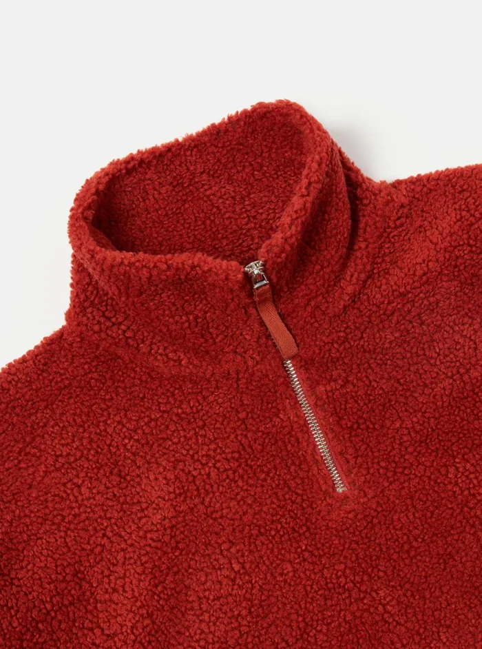 Ramsay Quarter Zip In Orange Mountain Fleece Men Universal Works Fleece