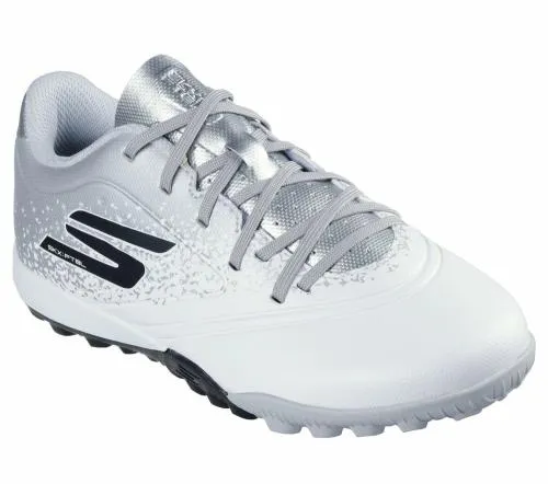 Razor 15 Jr Youth TF White Silver Kids SKECHERS Big Kids UK Sizes 36