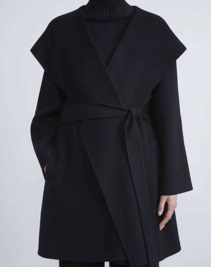 Ready To Wear Cashmere Double Face Belted Coat Black Lafayette 148 New York Jackets and Blazers