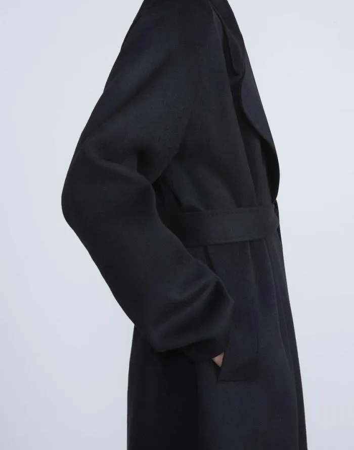 Ready To Wear Double Face Cashmere Oversized Trench Coat Black Lafayette 148 New York Jackets and Blazers