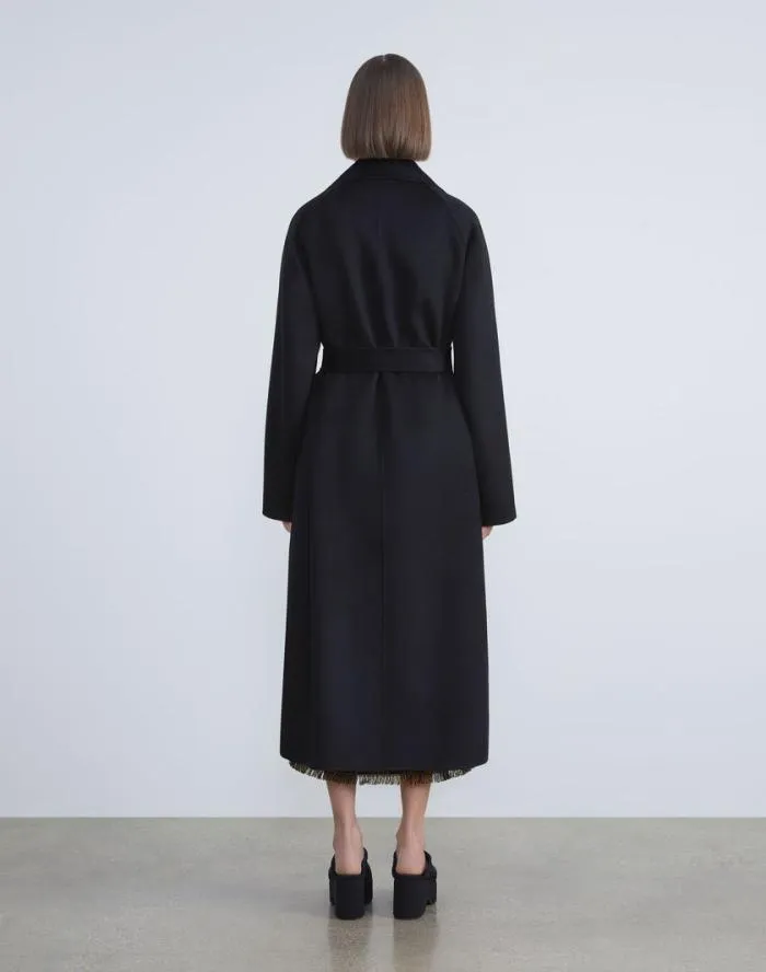 Ready To Wear Double Face Cashmere Oversized Trench Coat Black Lafayette 148 New York Jackets and Blazers