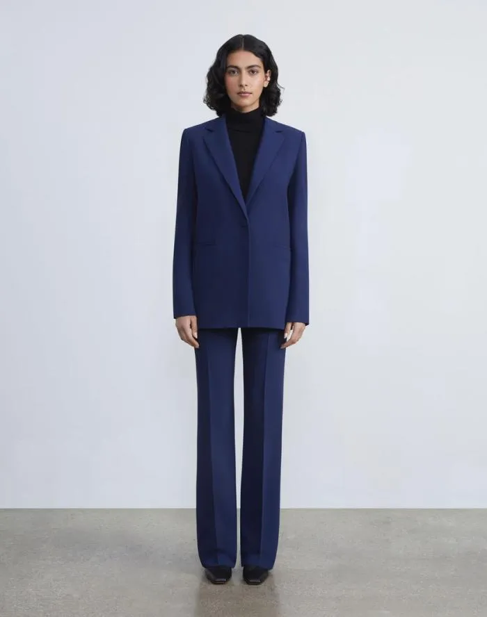 Ready To Wear Finesse Crepe Blazer Midnight Blue Lafayette 148 New York Jackets and Blazers