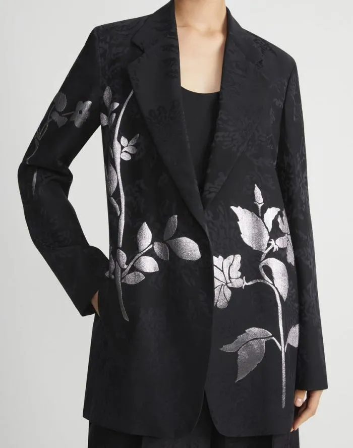 Ready To Wear Flora Bloom Metallic Jacquard ViscoseSilk Blazer Black Multi Lafayette 148 New York Jackets and Blazers