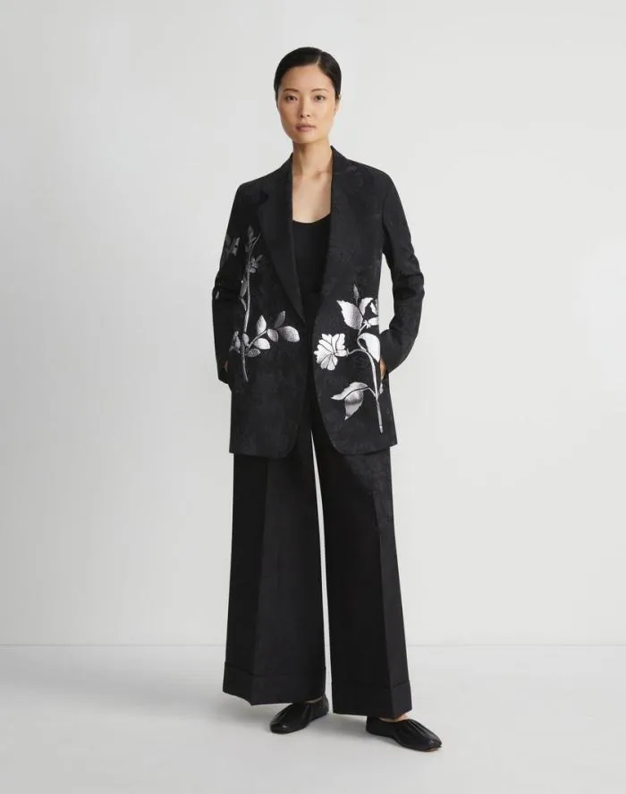 Ready To Wear Flora Bloom Metallic Jacquard ViscoseSilk Blazer Black Multi Lafayette 148 New York Jackets and Blazers