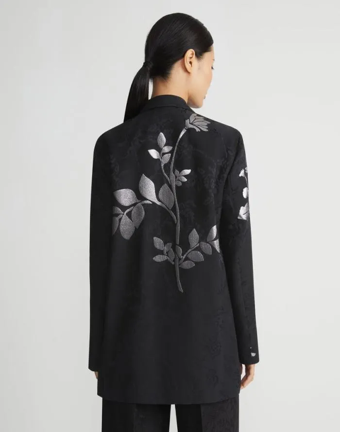 Ready To Wear Flora Bloom Metallic Jacquard ViscoseSilk Blazer Black Multi Lafayette 148 New York Jackets and Blazers