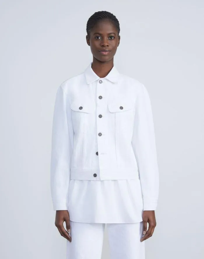 Ready To Wear L148 Denim Jacket White Lafayette 148 New York Jackets and Blazers