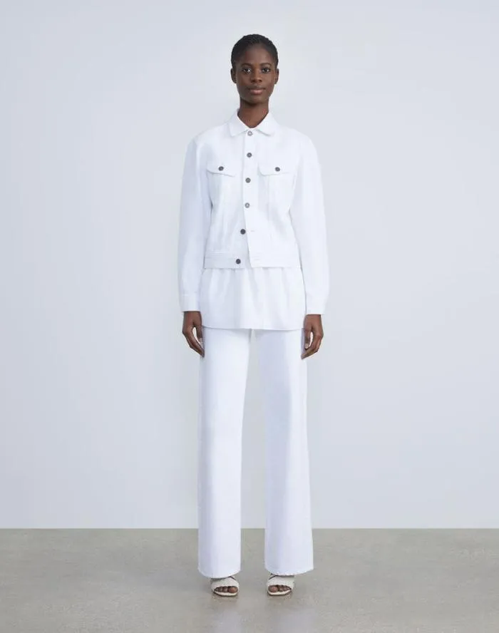 Ready To Wear L148 Denim Jacket White Lafayette 148 New York Jackets and Blazers