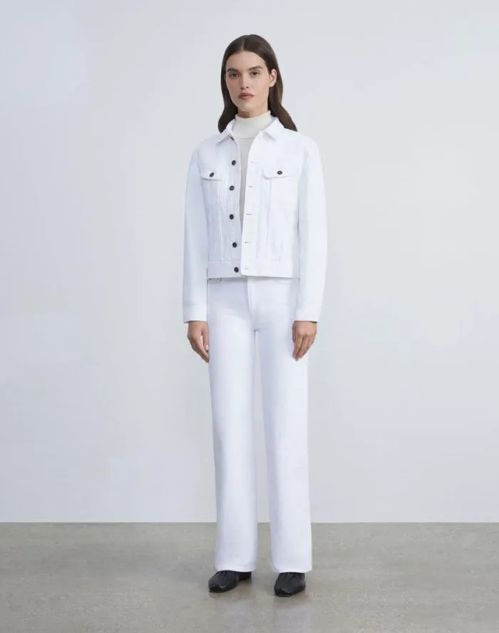Ready To Wear L148 Denim Wyckoff Wideleg Jean White Lafayette 148 New York Pants and Shorts