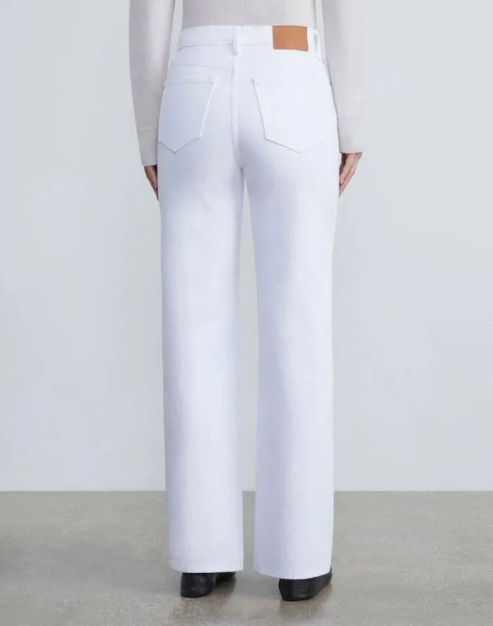 Ready To Wear L148 Denim Wyckoff Wideleg Jean White Lafayette 148 New York Pants and Shorts
