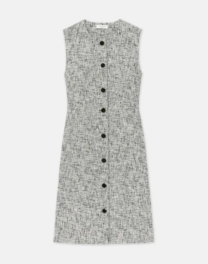 Ready To Wear LinenCotton Boucl Tweed Buttoned Dress Black Multi Lafayette 148 New York Dresses Ready To Wear LinenCotton Boucl Tweed Buttoned Dress Black Multi Lafayette 148 New York Dresses