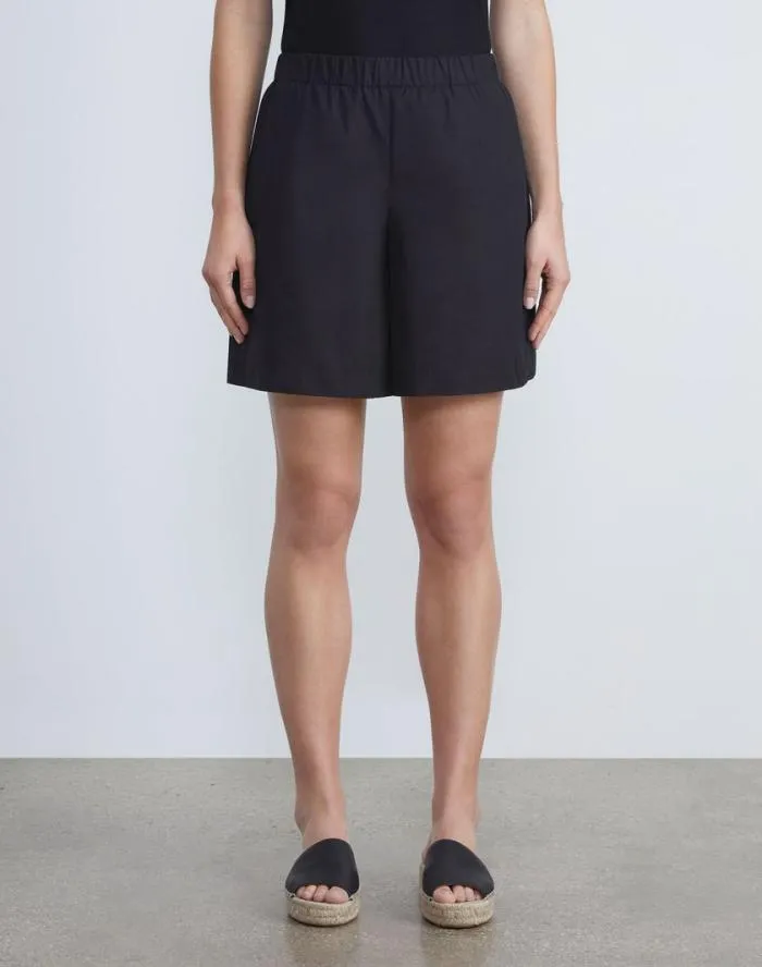 Ready To Wear Organic Cotton Poplin Riverside Short Black Lafayette 148 New York Pants and Shorts