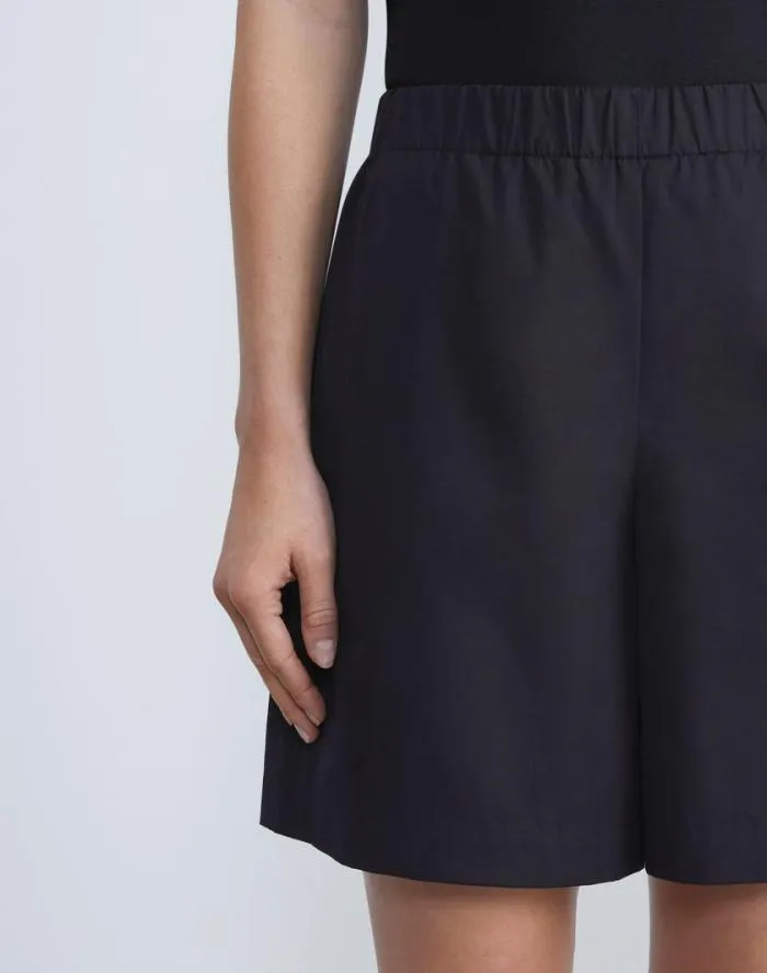 Ready To Wear Organic Cotton Poplin Riverside Short Black Lafayette 148 New York Pants and Shorts