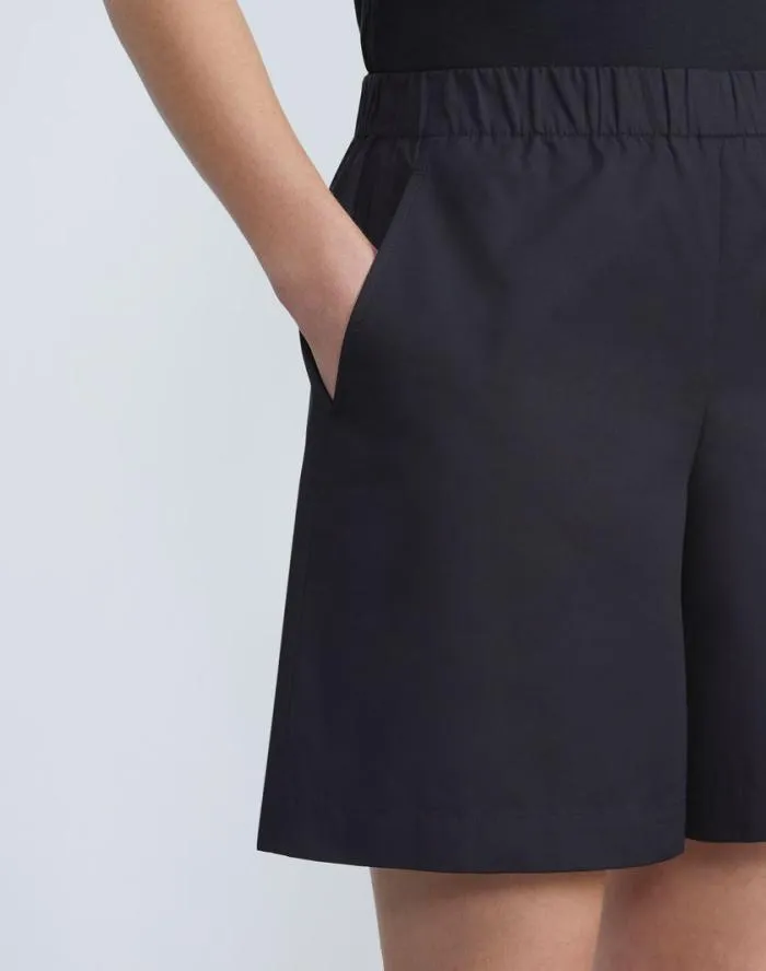 Ready To Wear Organic Cotton Poplin Riverside Short Black Lafayette 148 New York Pants and Shorts