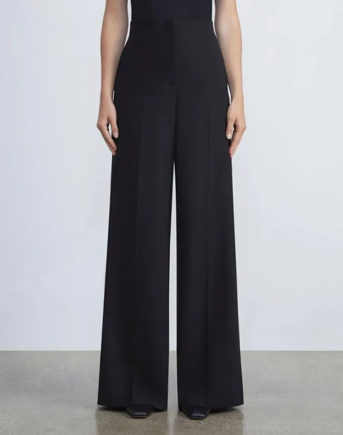 Ready To Wear Responsible Wool Double Face Thames Pant Black Lafayette 148 New York Suits