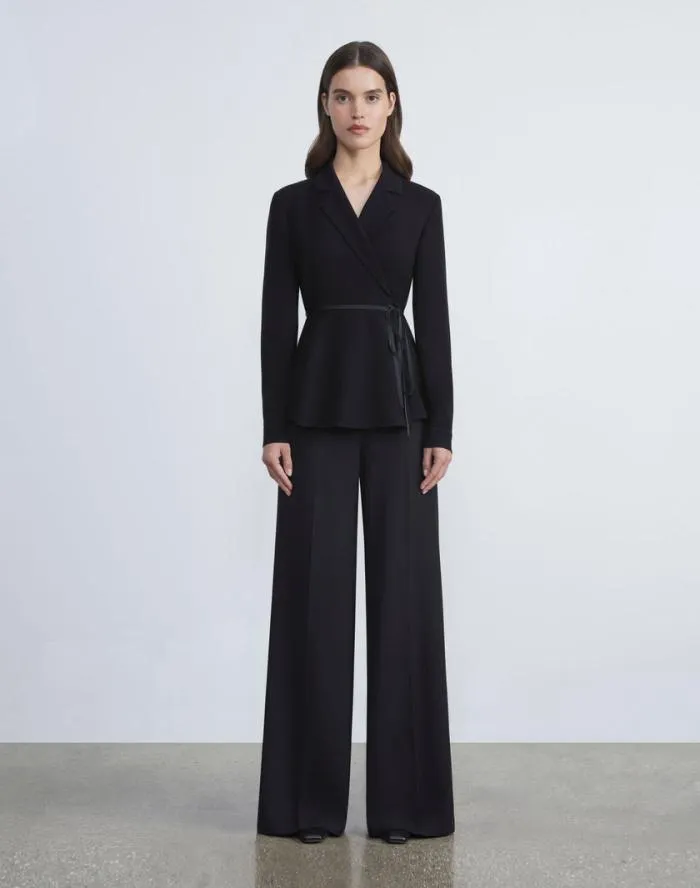 Ready To Wear Responsible Wool Double Face Thames Pant Black Lafayette 148 New York Suits
