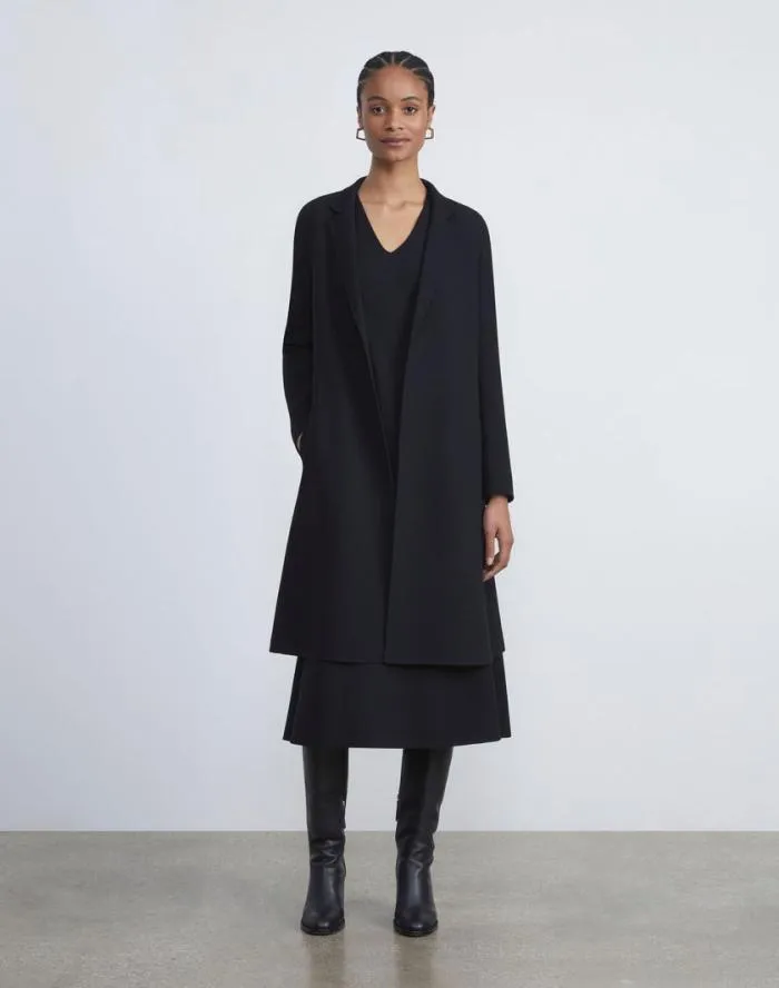 Ready To Wear Responsible Wool Nouveau Crepe ALine Jacket Black Lafayette 148 New York Jackets and Blazers