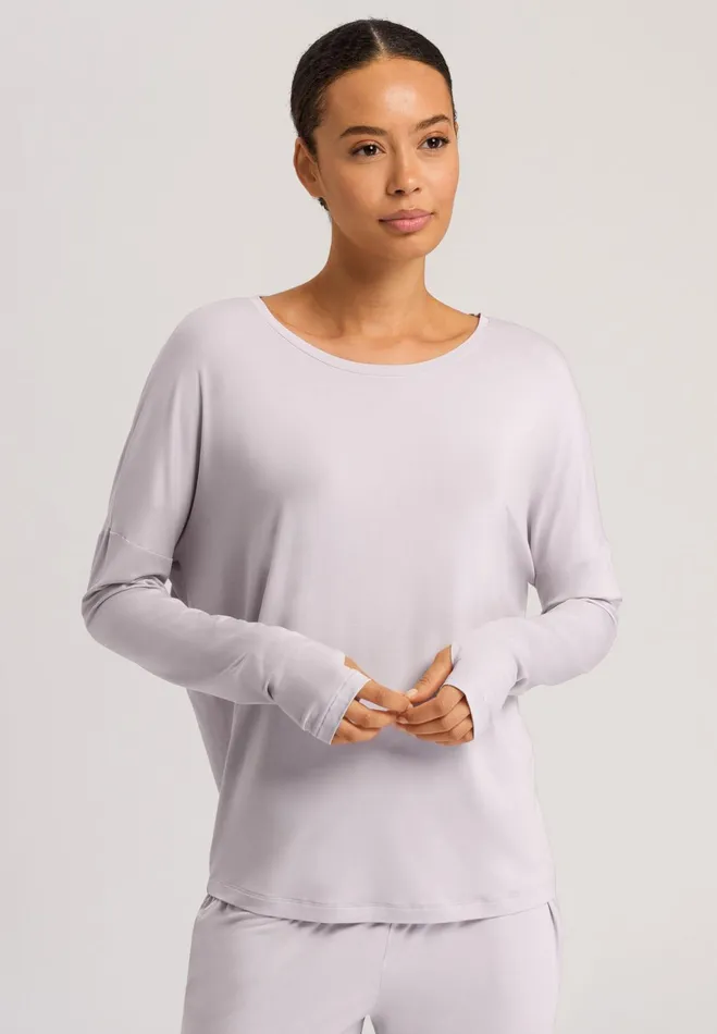 Relaxed Round Neck Top Lilac Marble Women HANRO Activewear
