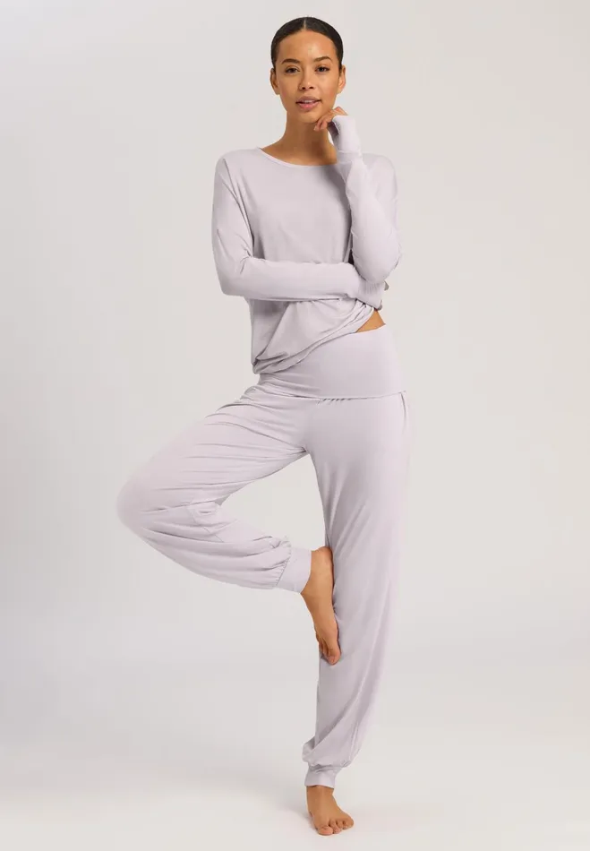 Relaxed Round Neck Top Lilac Marble Women HANRO Activewear