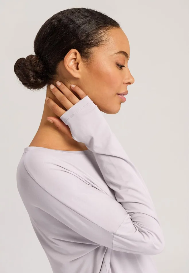 Relaxed Round Neck Top Lilac Marble Women HANRO Activewear