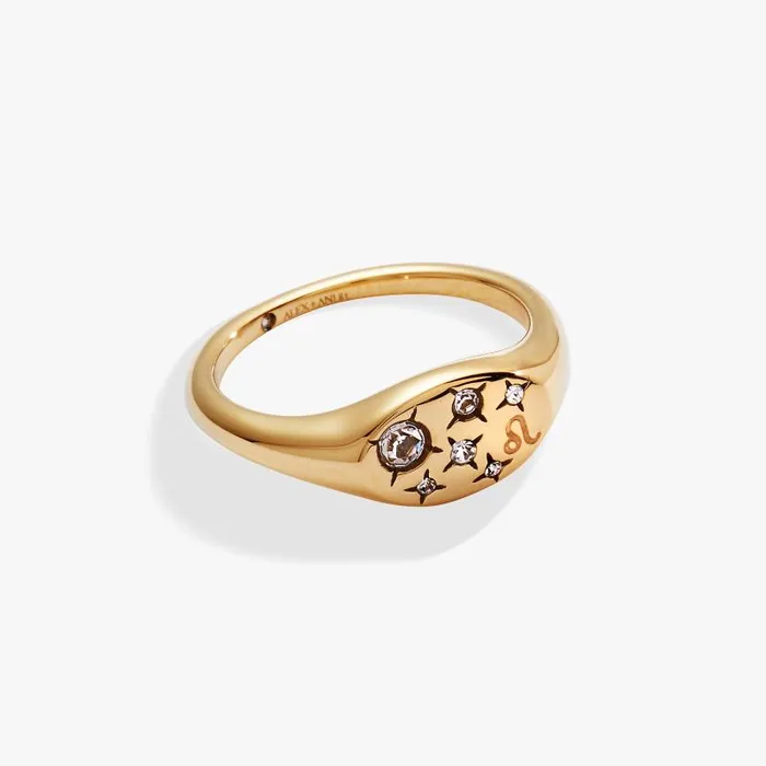 Rings Women Alex And Ani Leo Zodiac Ring Stainless Steel Gold