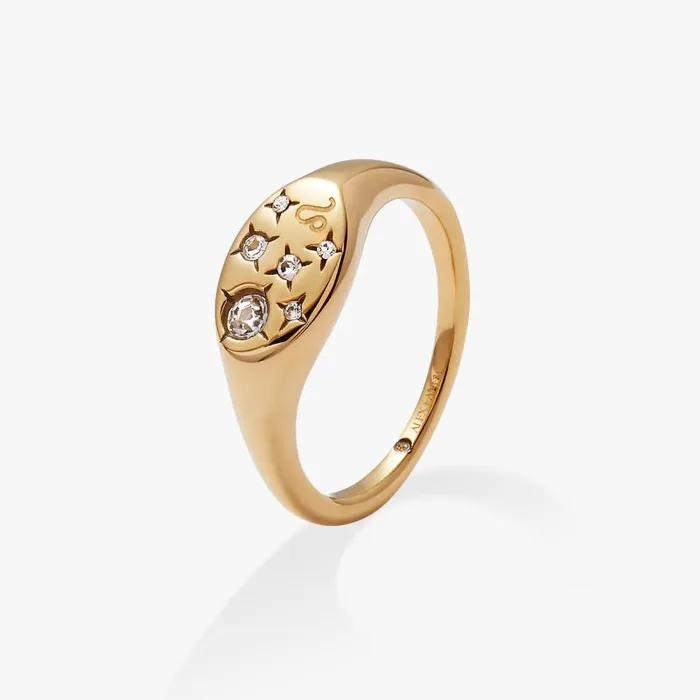 Rings Women Alex And Ani Leo Zodiac Ring Stainless Steel Gold