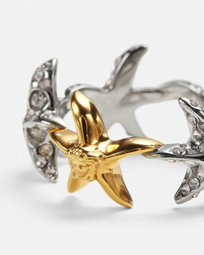 Rings Women Versace Barocco Sea Ring Silvergold