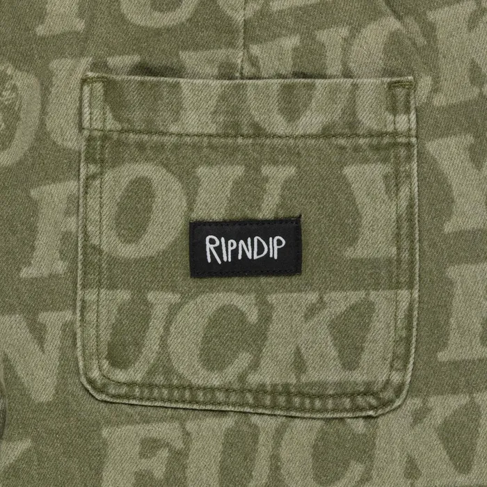 Ripndip FUFF Washed Denim Pants Light Olive Denim Pants Ripndip FUFF Washed Denim Pants Light Olive Denim Pants