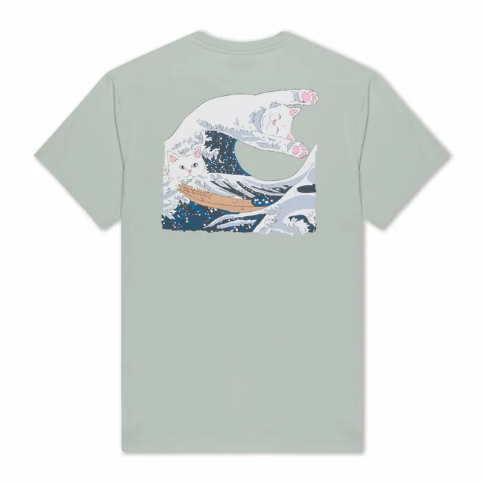 Ripndip Great Wave Tee Sage Grey Short Sleeve Tees