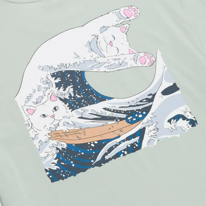 Ripndip Great Wave Tee Sage Grey Short Sleeve Tees Ripndip Great Wave Tee Sage Grey Short Sleeve Tees