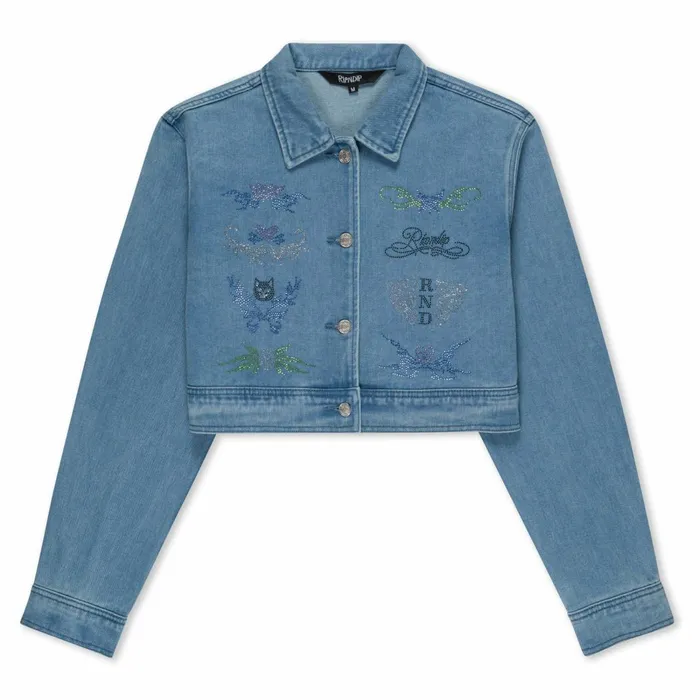 Ripndip Hyaena Cropped Denim Jacket Medium Wash Jackets