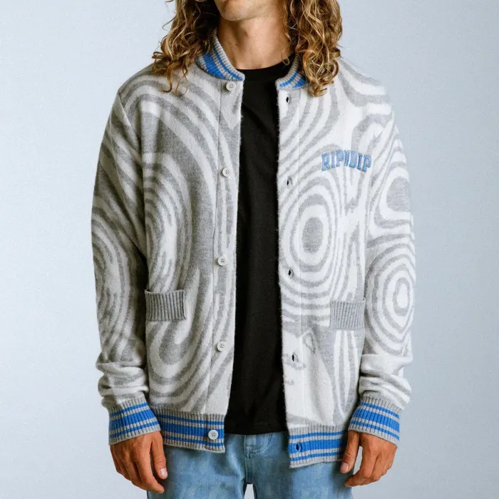 Ripndip Hypnotic Team Spirit Knit Cardigan GreyLight Blue Knits Sweaters Ripndip Hypnotic Team Spirit Knit Cardigan GreyLight Blue Knits Sweaters