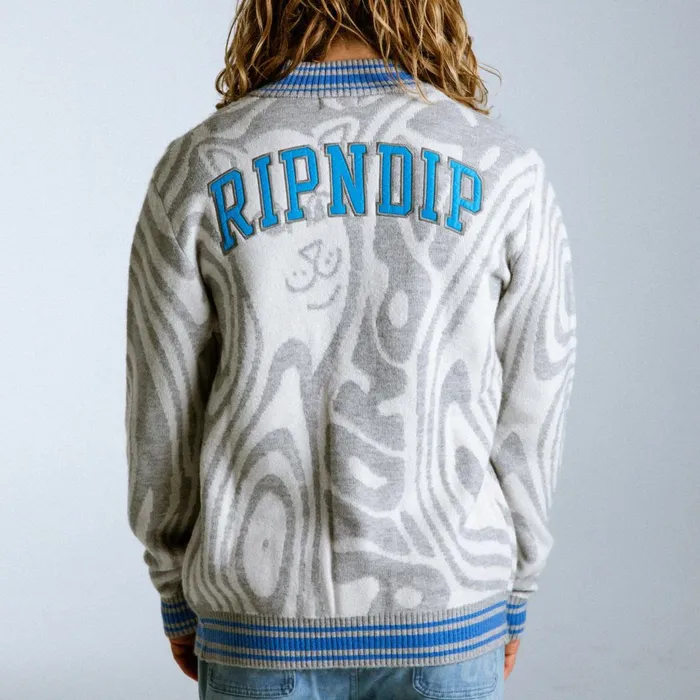 Ripndip Hypnotic Team Spirit Knit Cardigan GreyLight Blue Knits Sweaters Ripndip Hypnotic Team Spirit Knit Cardigan GreyLight Blue Knits Sweaters