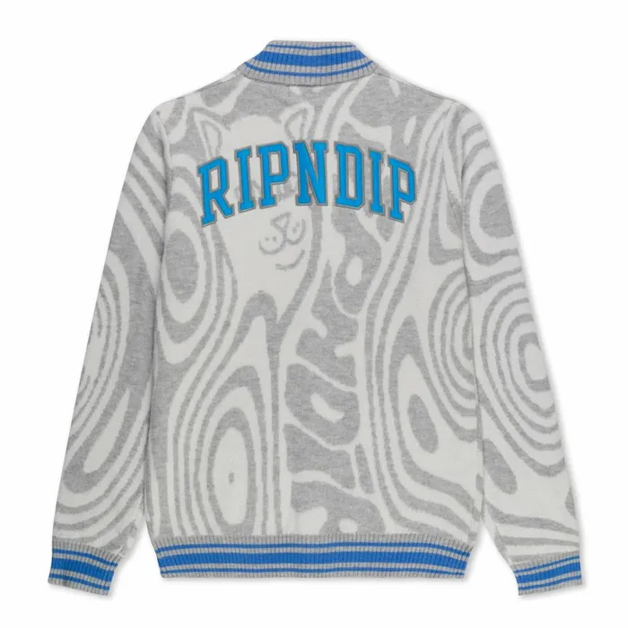 Ripndip Hypnotic Team Spirit Knit Cardigan GreyLight Blue Knits Sweaters Ripndip Hypnotic Team Spirit Knit Cardigan GreyLight Blue Knits Sweaters