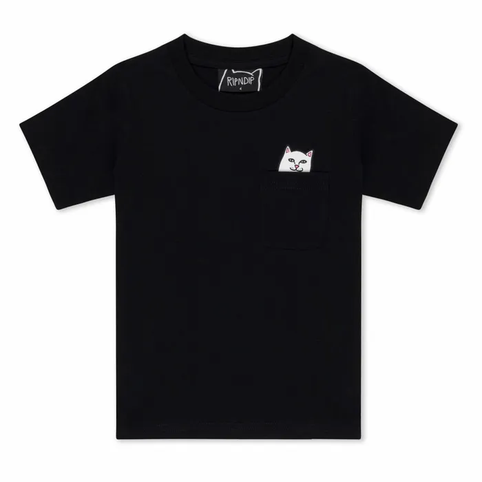 Ripndip Lord Nermal Kid Pocket Tee Black Short Sleeve Tees Ripndip Lord Nermal Kid Pocket Tee Black Short Sleeve Tees