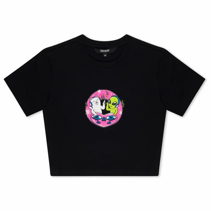 Ripndip Love Is Ripndip Cropped Baby Tee Black Womens