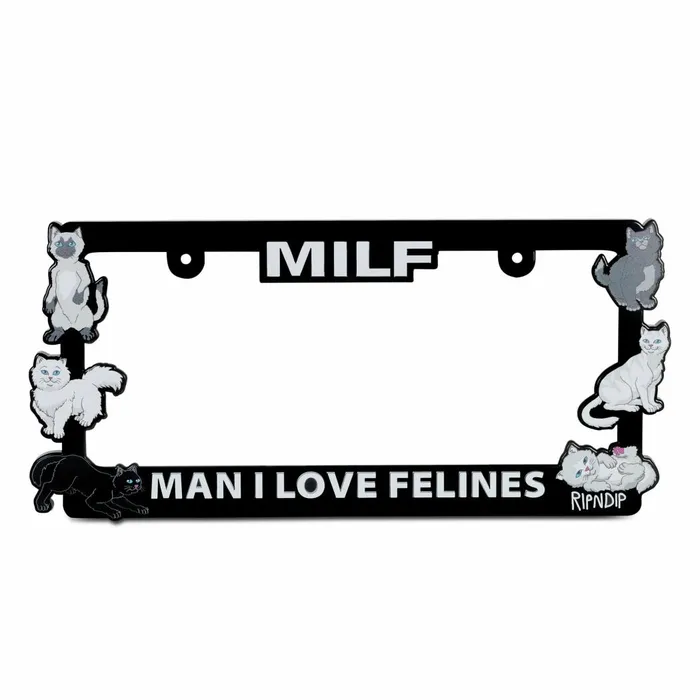 Ripndip Man I Love Felines License Plate Holder Black Car Accessories