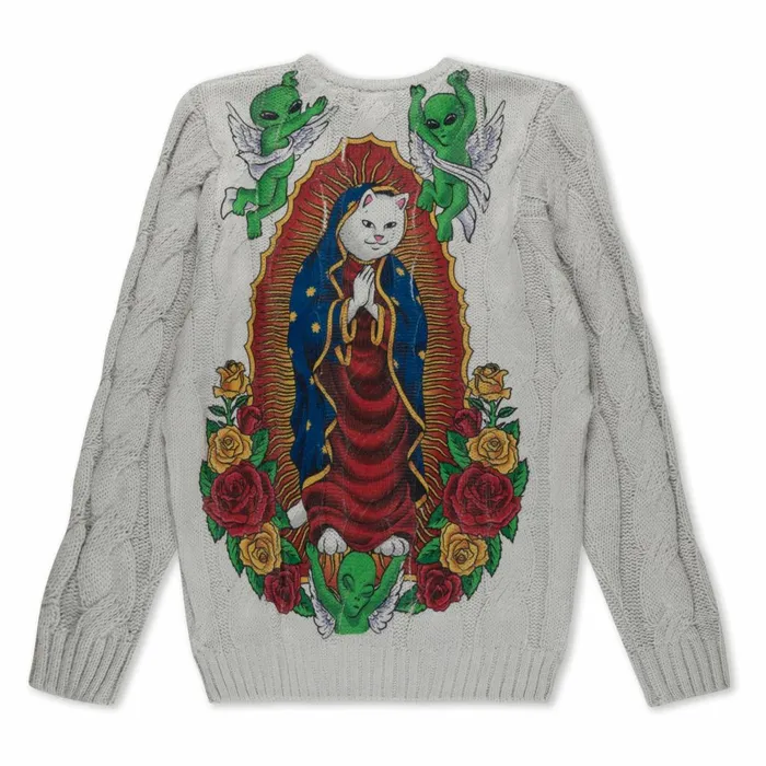 Ripndip Mother Nerm Knit Sweater Grey Knits Sweaters Ripndip Mother Nerm Knit Sweater Grey Knits Sweaters