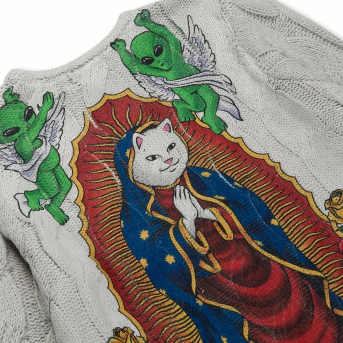 Ripndip Mother Nerm Knit Sweater Grey Knits Sweaters Ripndip Mother Nerm Knit Sweater Grey Knits Sweaters