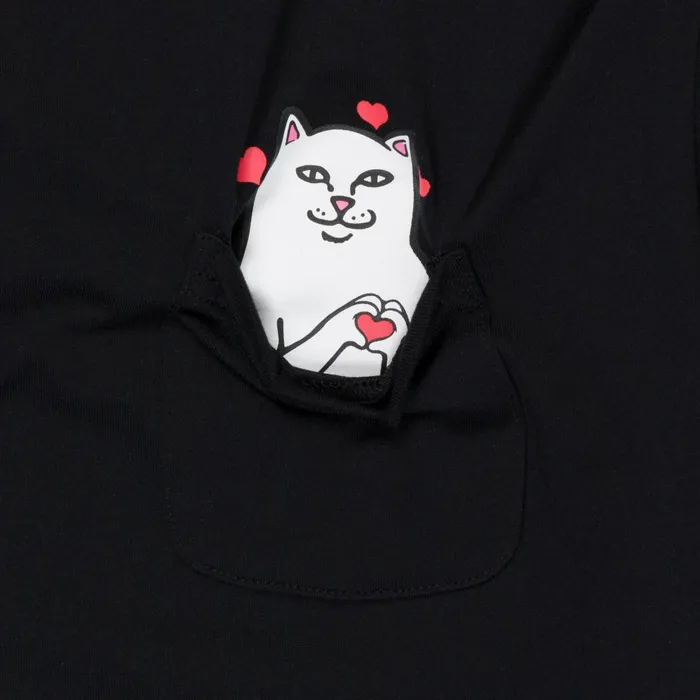 Ripndip Nermal Loves Cropped Baby Pocket Tee Black Womens Ripndip Nermal Loves Cropped Baby Pocket Tee Black Womens