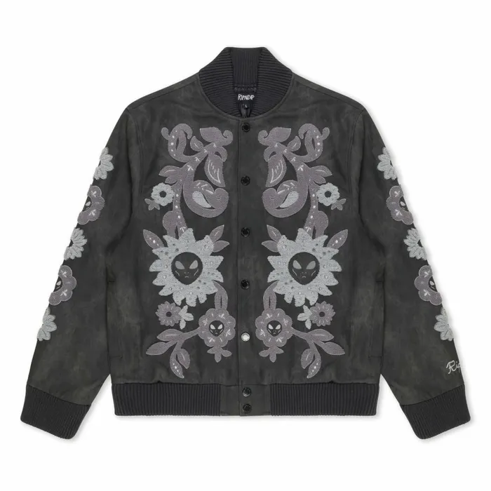 Ripndip Space Garden Varsity Jacket Black Jackets