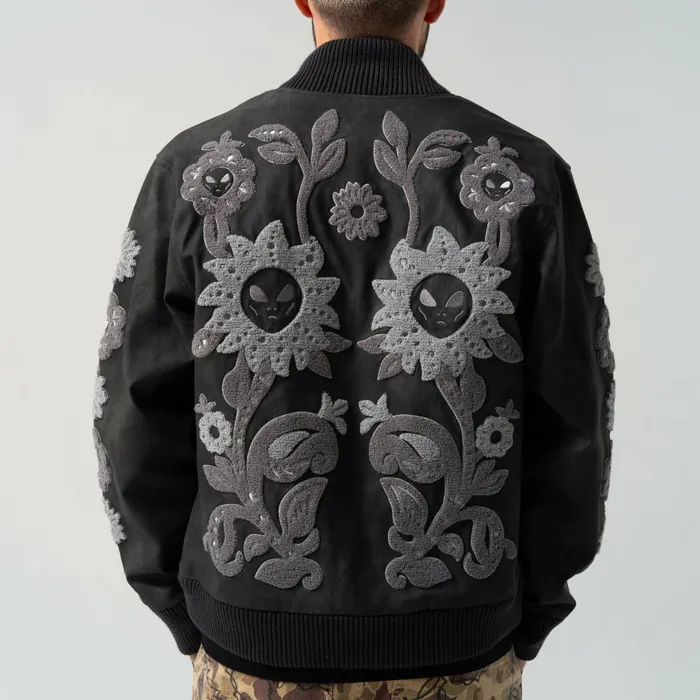 Ripndip Space Garden Varsity Jacket Black Jackets Ripndip Space Garden Varsity Jacket Black Jackets
