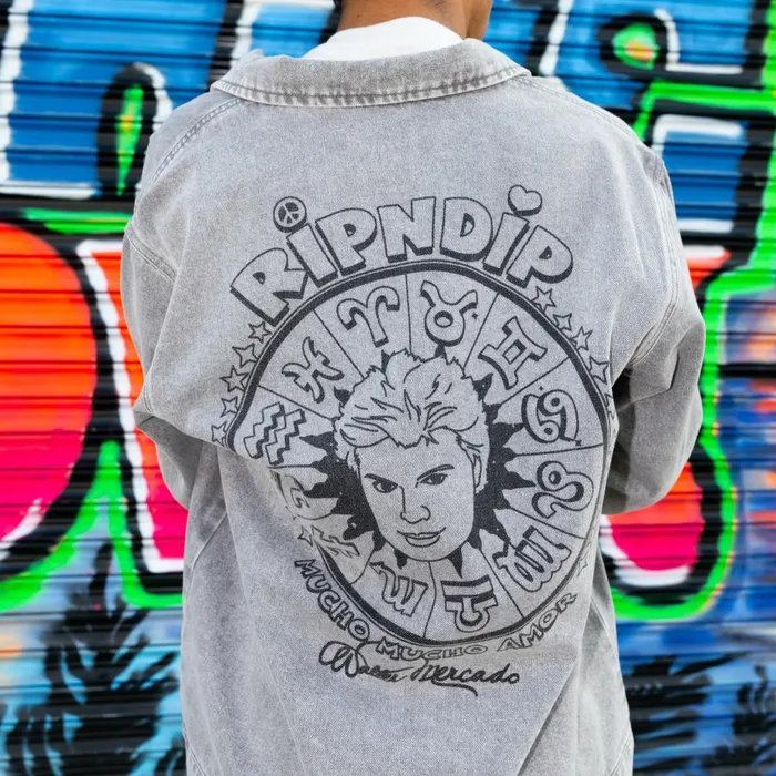 Ripndip Zodiac Mucho Work Jacket Grey Mineral Wash Jackets