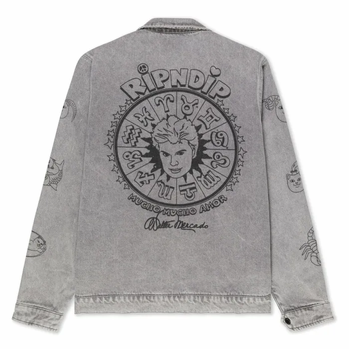 Ripndip Zodiac Mucho Work Jacket Grey Mineral Wash Jackets