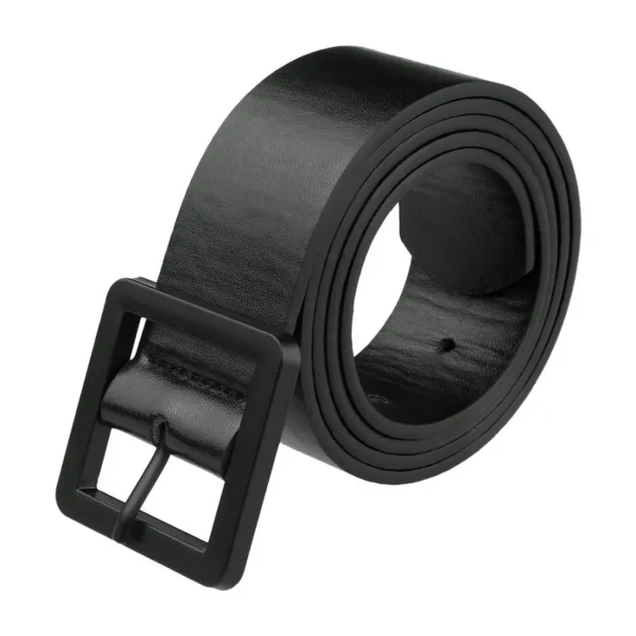 RWandCO Belts Allegra K PU Leather Belt Waistband Square Buckle Square Buckle Black 8211 Women