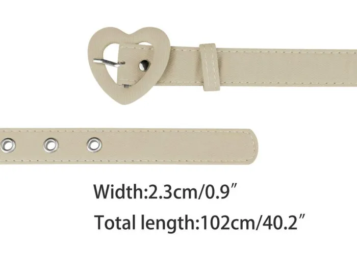 RWandCO Belts Allegra K Waist Love Heart Belt Buckle Beige 8211 Women RWandCO Belts Allegra K Waist Love Heart Belt Buckle Beige 8211 Women