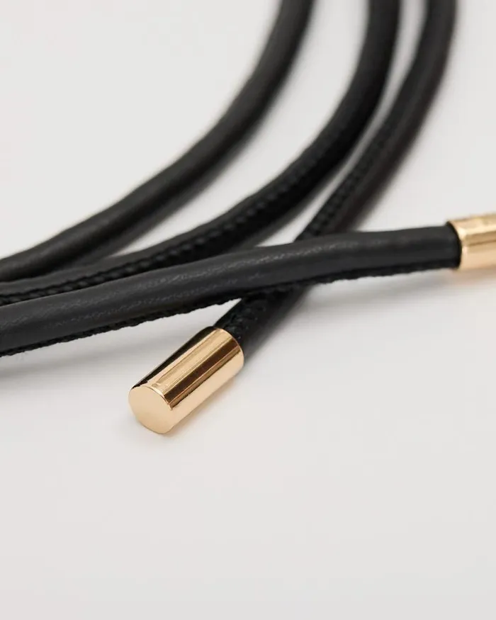 RWandCO Belts Faux Leather Cord Belt Black 8211 Women RWandCO Belts Faux Leather Cord Belt Black 8211 Women