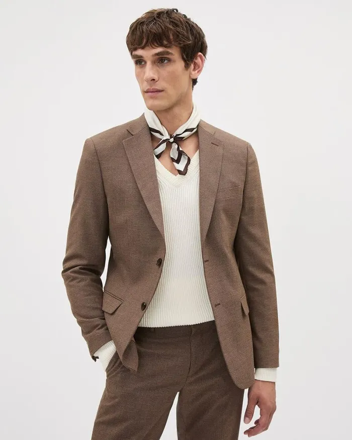 RWandCO Blazers SlimFit Bronze Houndstooth Suit Blazer Bronze Brown 8211 Men RWandCO Blazers SlimFit Bronze Houndstooth Suit Blazer Bronze Brown 8211 Men